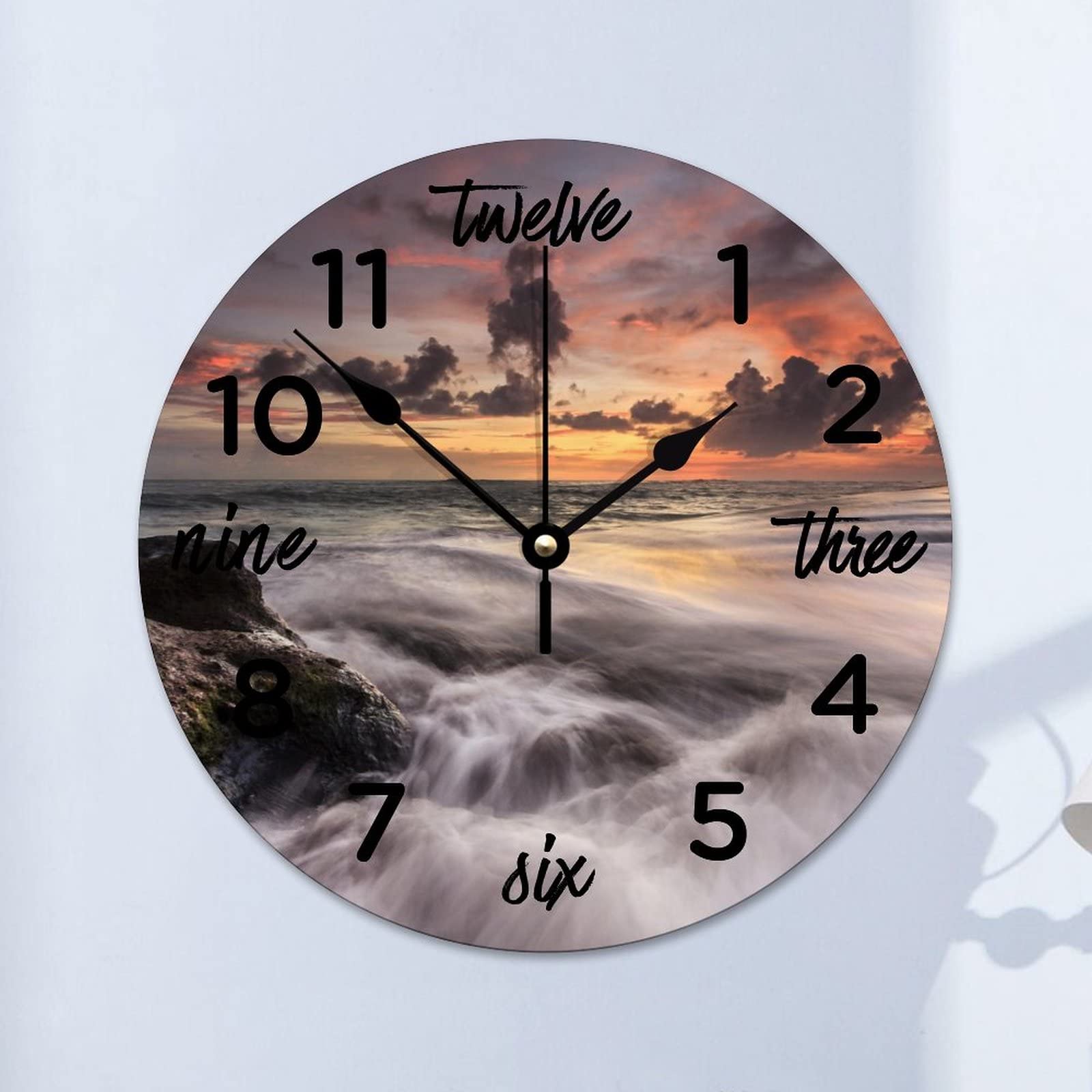 Horloge murale silencieuse pour chambre à coucher pour un sommeil préservé