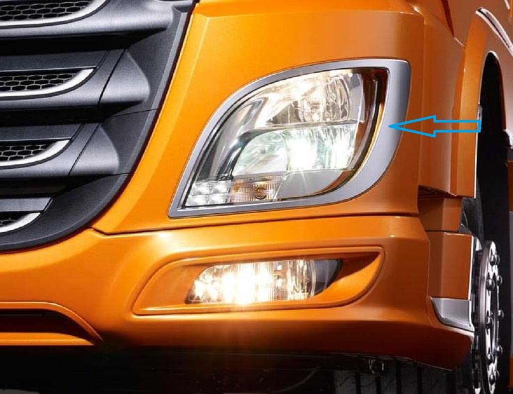 2 cornici fari anteriori in acciaio inox per DAF XF 106 lucidato a specchio