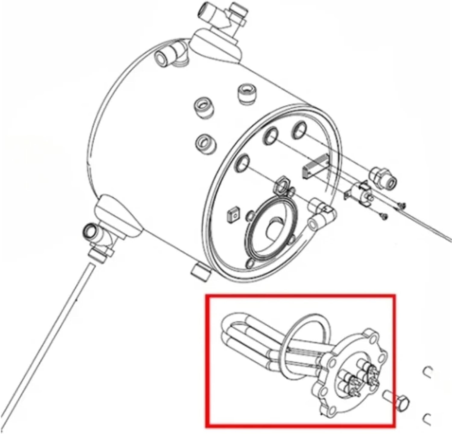 Compatible for Nuova LIFE PPIA Single Head Coffee Machine Heating Tube