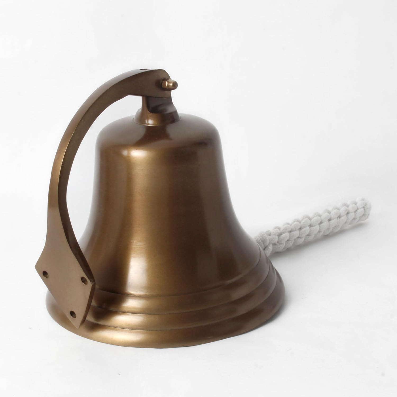 Nautical Aluminium Ship Bell 7 Inch Brass Antique Hanging Marine Wall Bell with Rope, Wall Mounted Coastal Home Decor, Classic Maritime Design