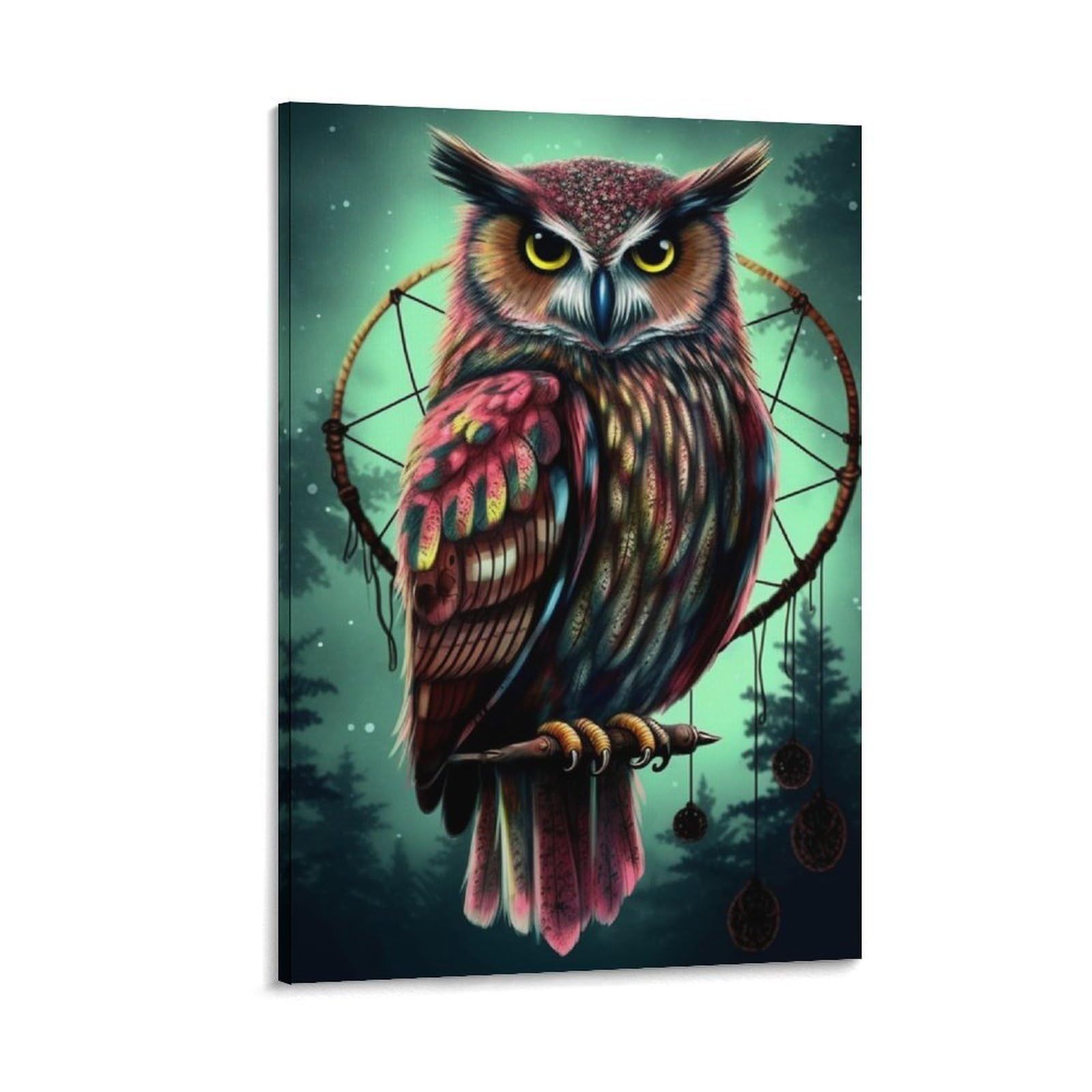 Canvas Wall Art for Living Room 16"x24" Modern Artwork Painting Pictures Hanging Canvas Prints Owl Aesthetic Wall Art for Bedroom Bathroom Office Wall Art Print Decor Owl Canvas Wall Art for Bedroom