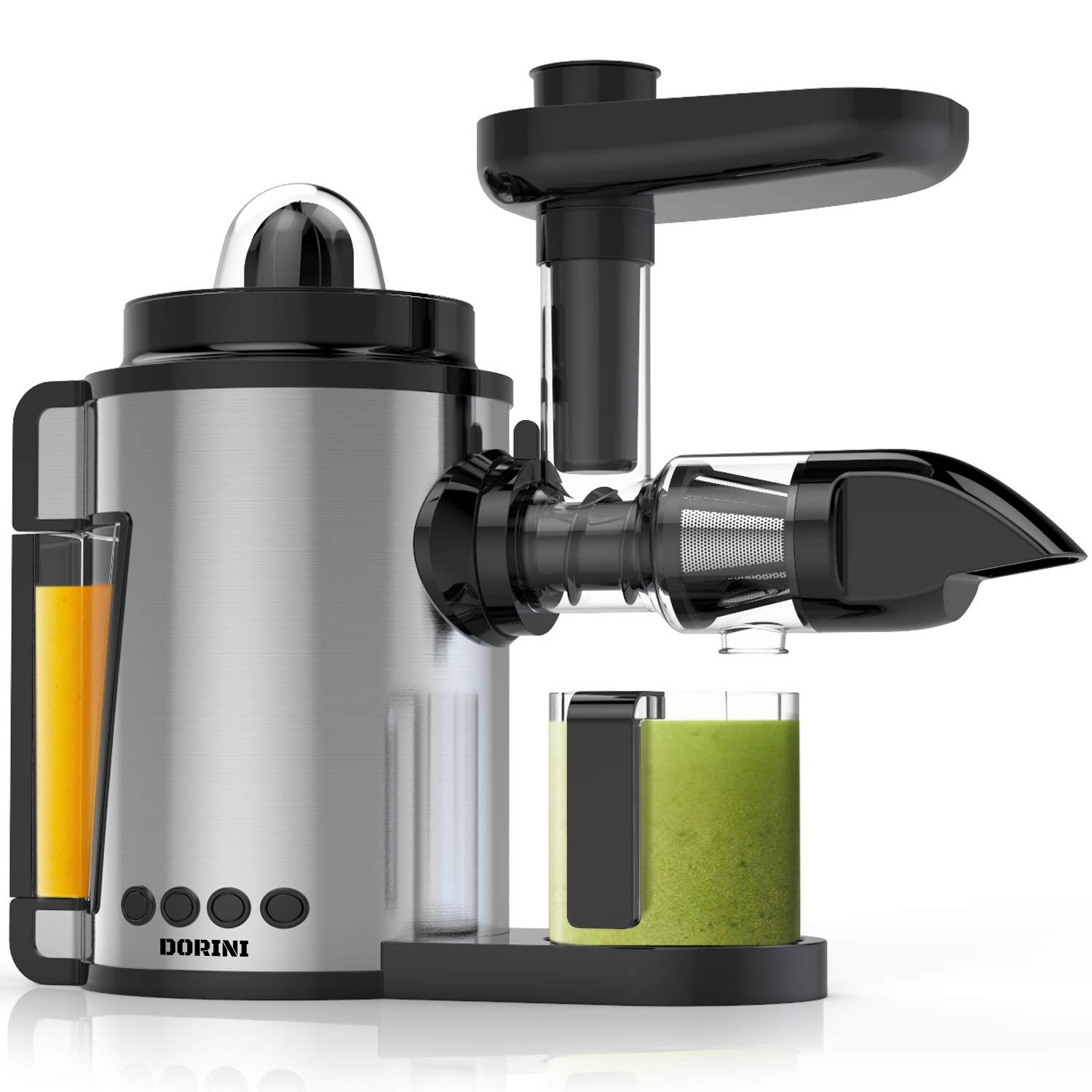 Buy DORINI 2in1 Masticating Juicer & Citrus Juicer Slow Juicer Cold