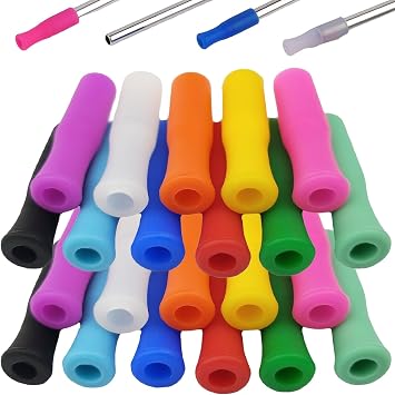 22PCS Silicone Straw Tips   Multicolor Reusable Covers for Metal, Glass & Silicone Straws | Food Grade, Eco-Friendly, Lip Protection Tips | Durable, Easy to Clean Drink Accessories for All Ages