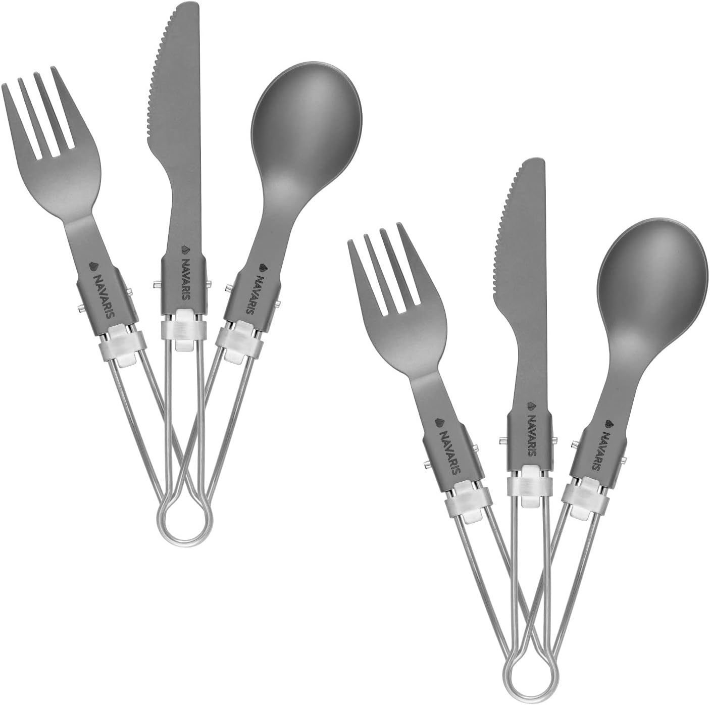 Boundless Voyage Titanium klaplepel spork vork set outdoor camping servies titanium bestek lunchbox-bestekset en reisbestek Ti1022T