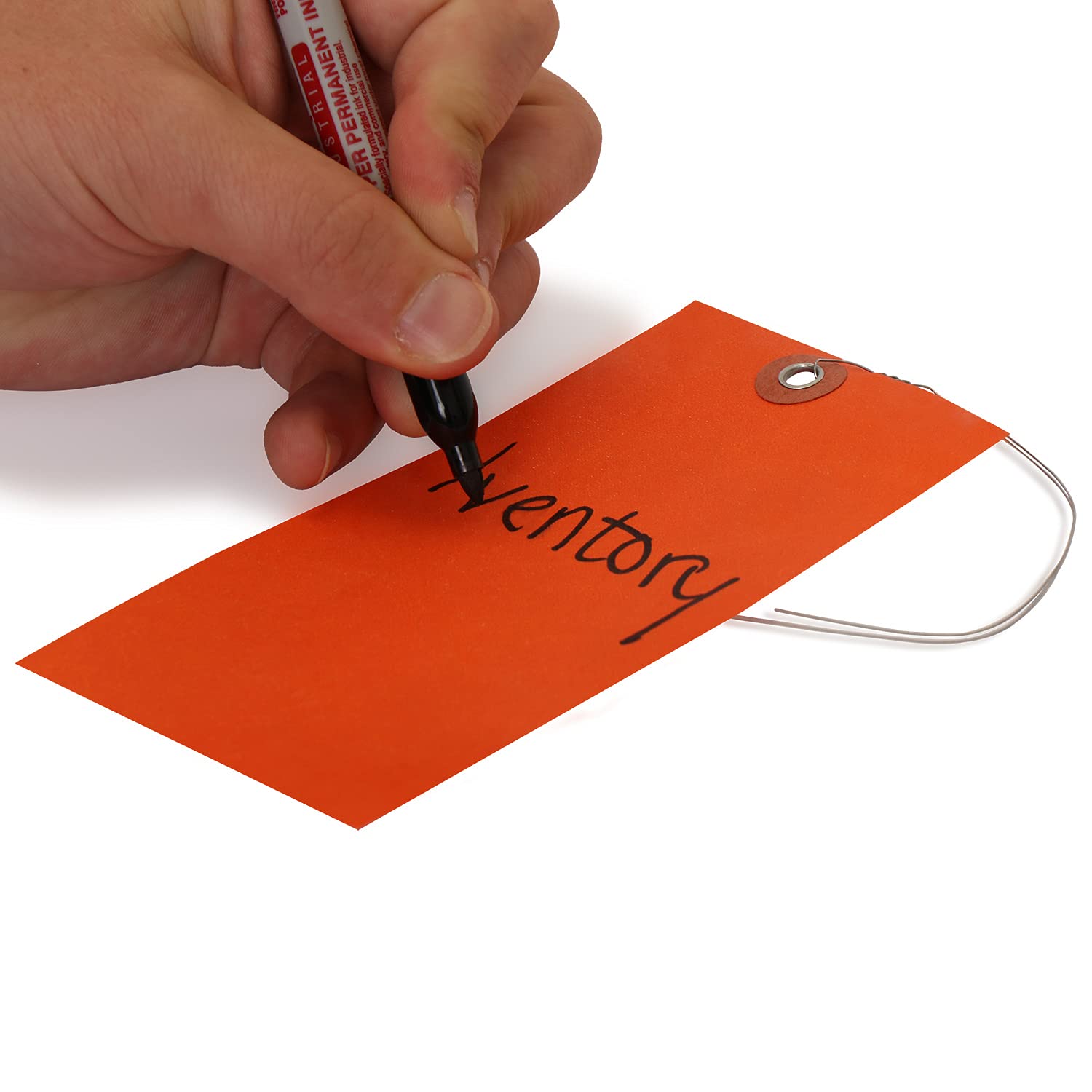 SmartSign Tyvek Lot de 100 étiquettes d'expédition vierges avec fil Orange Taille 8