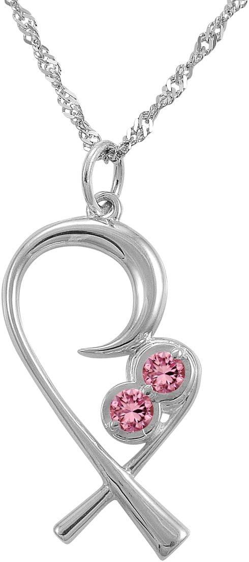 for Twins - 18" Mother Child Necklace with 2 Birthstones