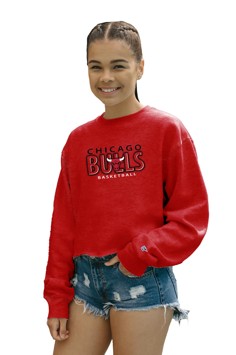 Blue 84 Women's NBA Officially Licensed Cropped Crewneck Sweatshirt Team Color