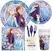 Disney Frozen Birthday Party Supplies Pack Including Cake & Lunch Plates, Cutlery, Cups, Napkins (8 Guests)