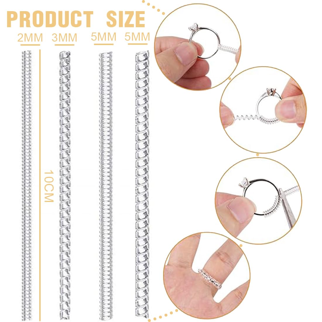 KGDUYC Set 8 Riduttori Per Anelli - Regolatore Misura Invisibile Con Panni Per Pulizia - Foto 8