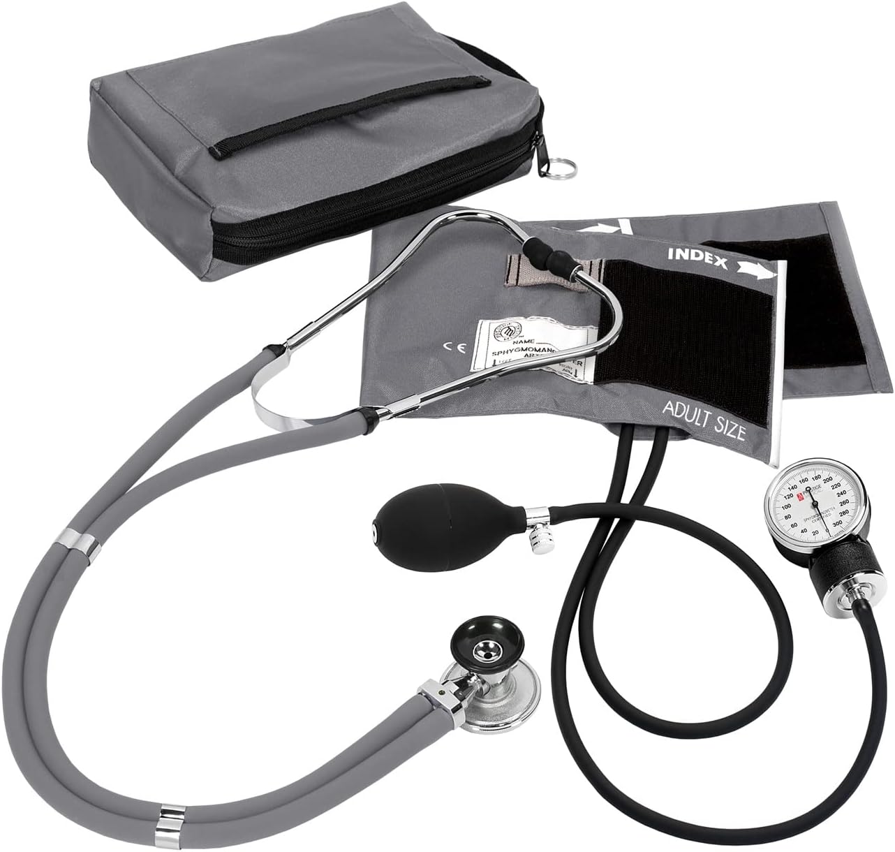 Prestige Medical Aneroid Sphygmomanometer/Sprague-Rappaport Kit, Pewter Grey