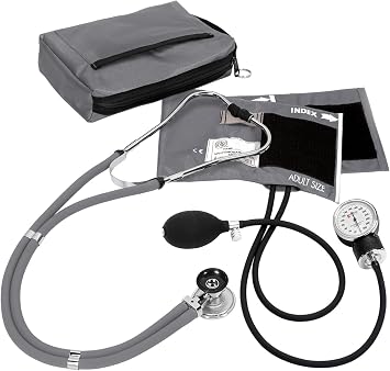 Prestige Medical Aneroid Sphygmomanometer/Sprague-Rappaport Kit, Pewter Grey