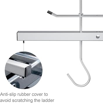 2 Pack Ladder Clamps, Universal Lockable Ladder Roof Rack Clamps -1 Pair, Ladder Clamp with Padlock to Secure Ladders and Steps to Car or Van Roof Racks