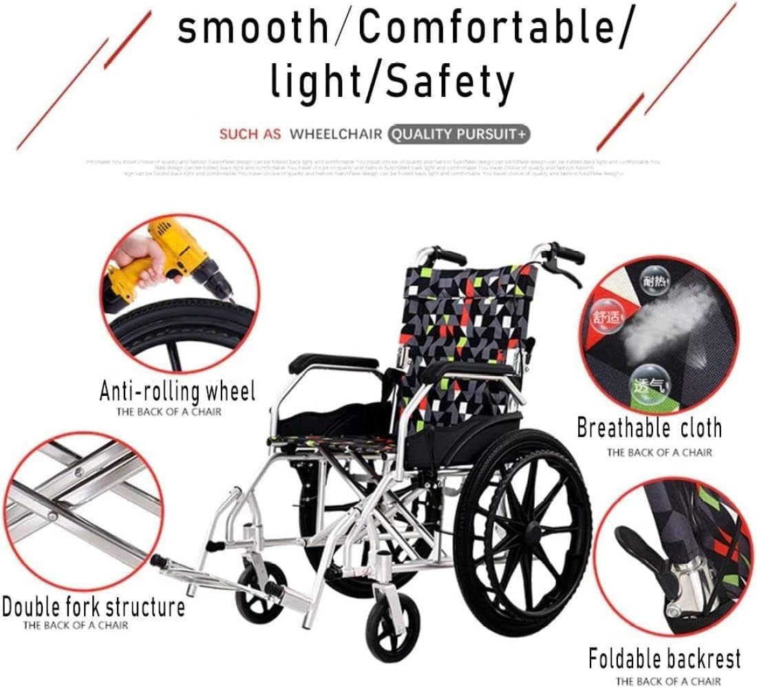 Wózek inwalidzki Transportrolstoelen van aluminiumlegering Comfortabele rolstoelen Verdikte zachte zitting Transportstoel Opvouwbare rolstoelen wygodne