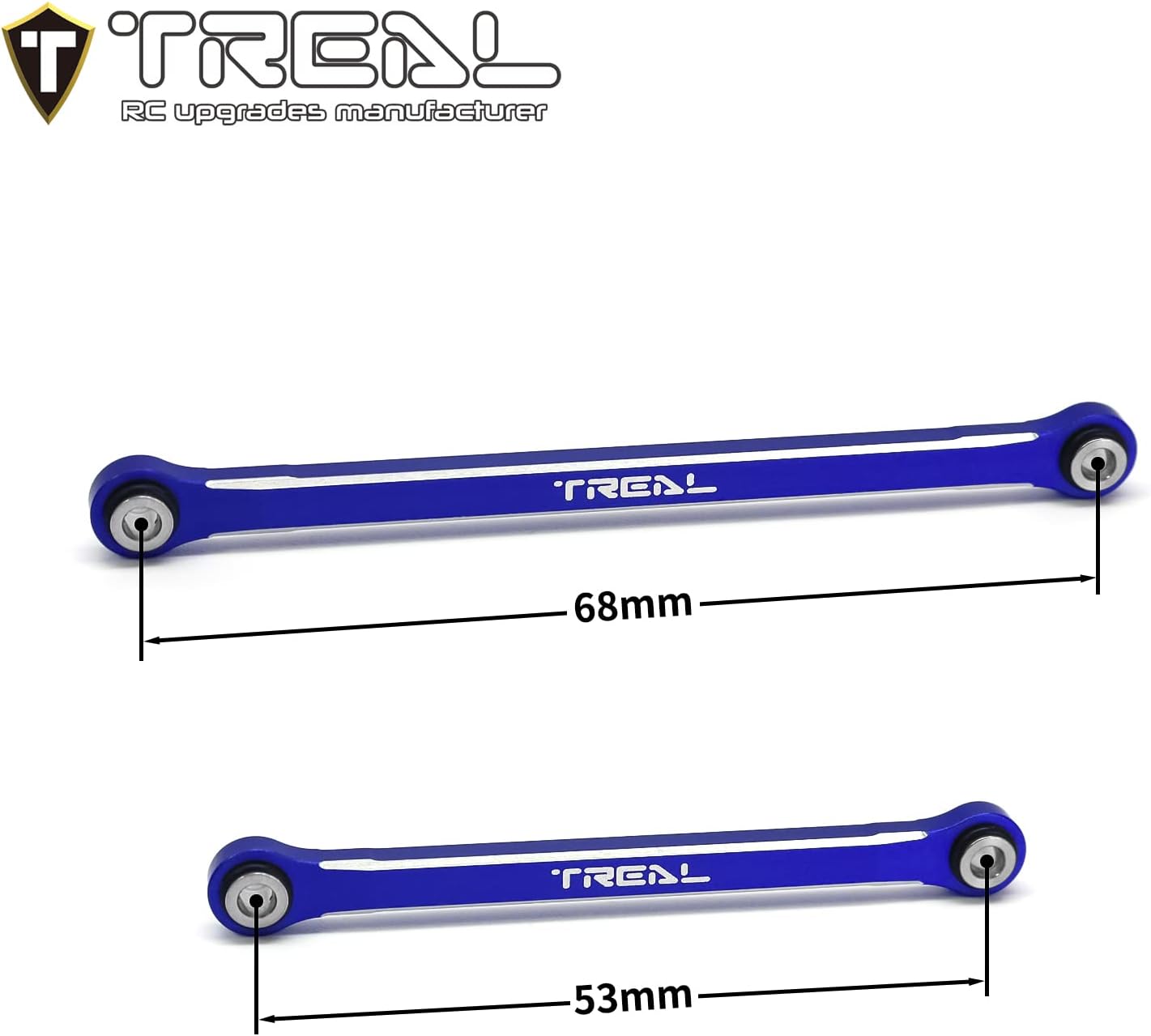 TREAL Aluminum 7075 Lower Links Set (4pcs) Lower Chassis 4-Links Upgrades Compatible with 1/18 Scale TRX4M (Blue)