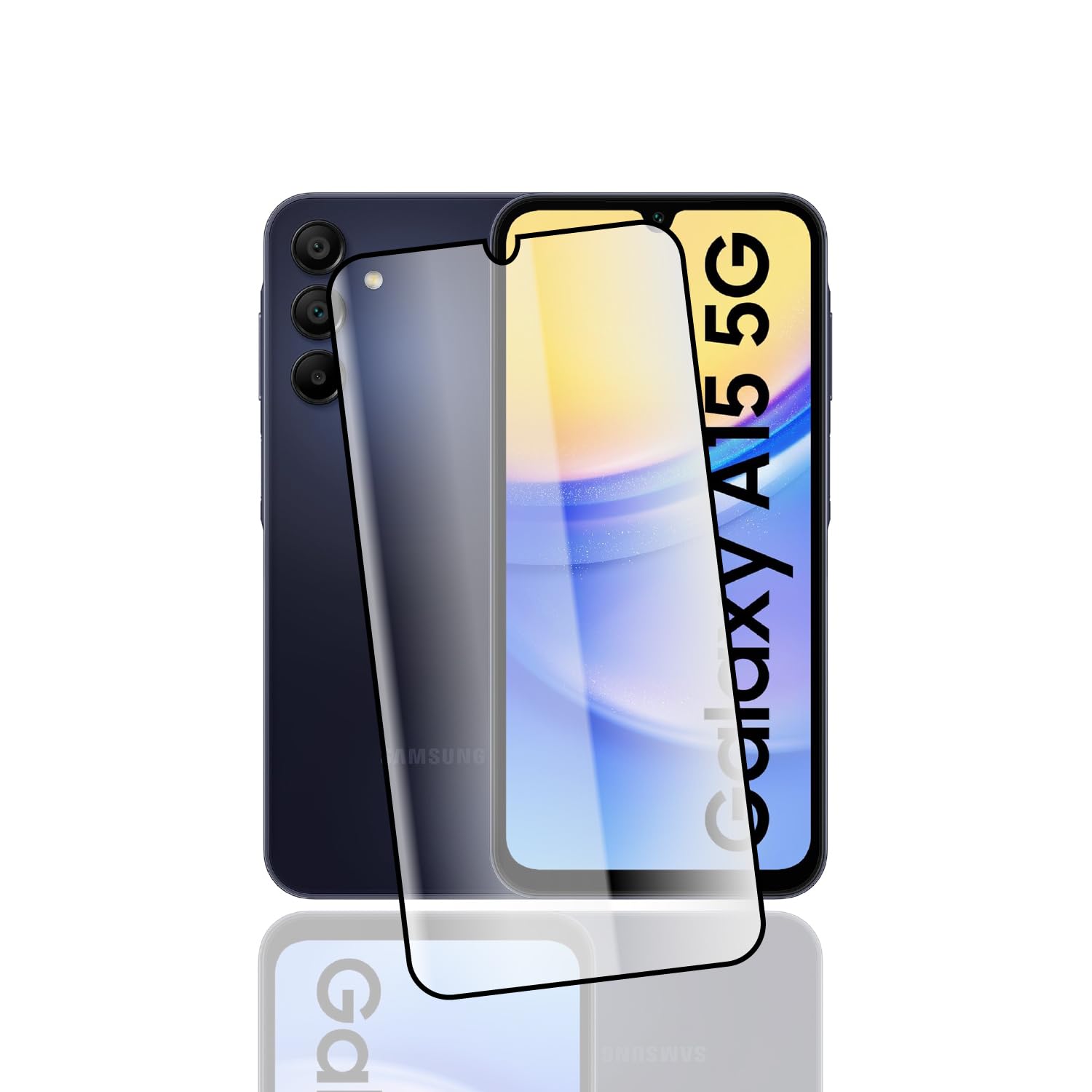 OZitune Case Friendly Gorilla Screen Protector Glass Compatible For SAMSUNG A15 4G/5G - Hardness Protector Materials - Anti Fingerprint Tempered Glass - HIGH TRANSPARENCY GUARD, Super Gorilla Optical Clarity (Minor Black Edge)