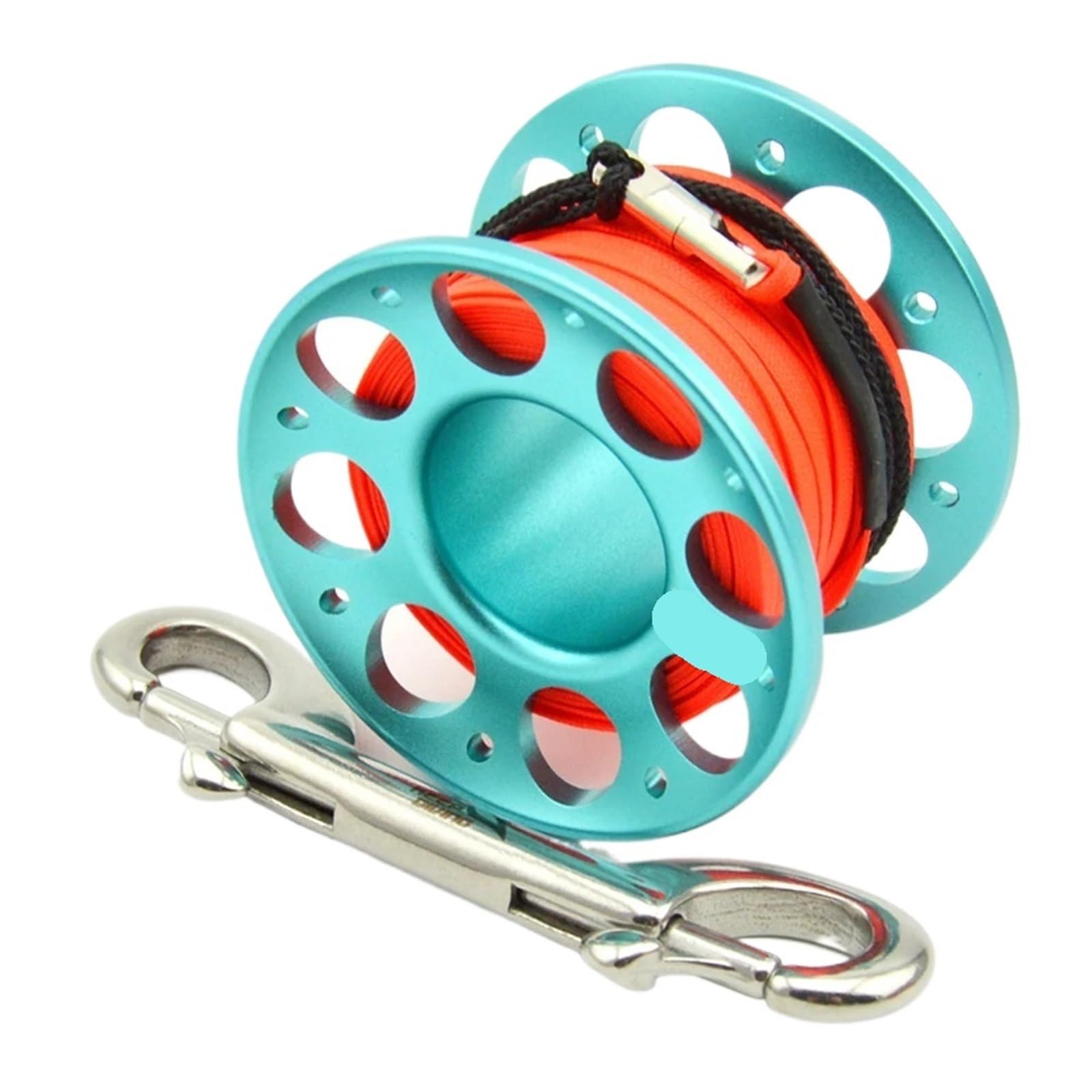 Dive Finger Reel, Scuba Diving Finger Spool 15m 30m Multicolor Aluminum Bolt Snap Hook(15m Blue)