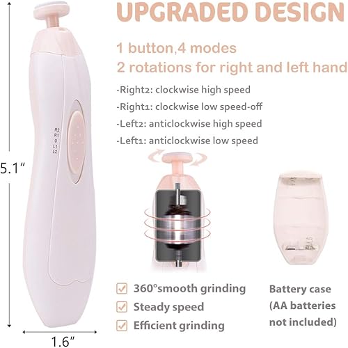 Miniatura 33 de Cortador de uñas eléctrico para bebés, lima de uñas para bebé, 20 en 1, kit de lima de uñas seguro para recién nacidos, niños pequeños o adultos,