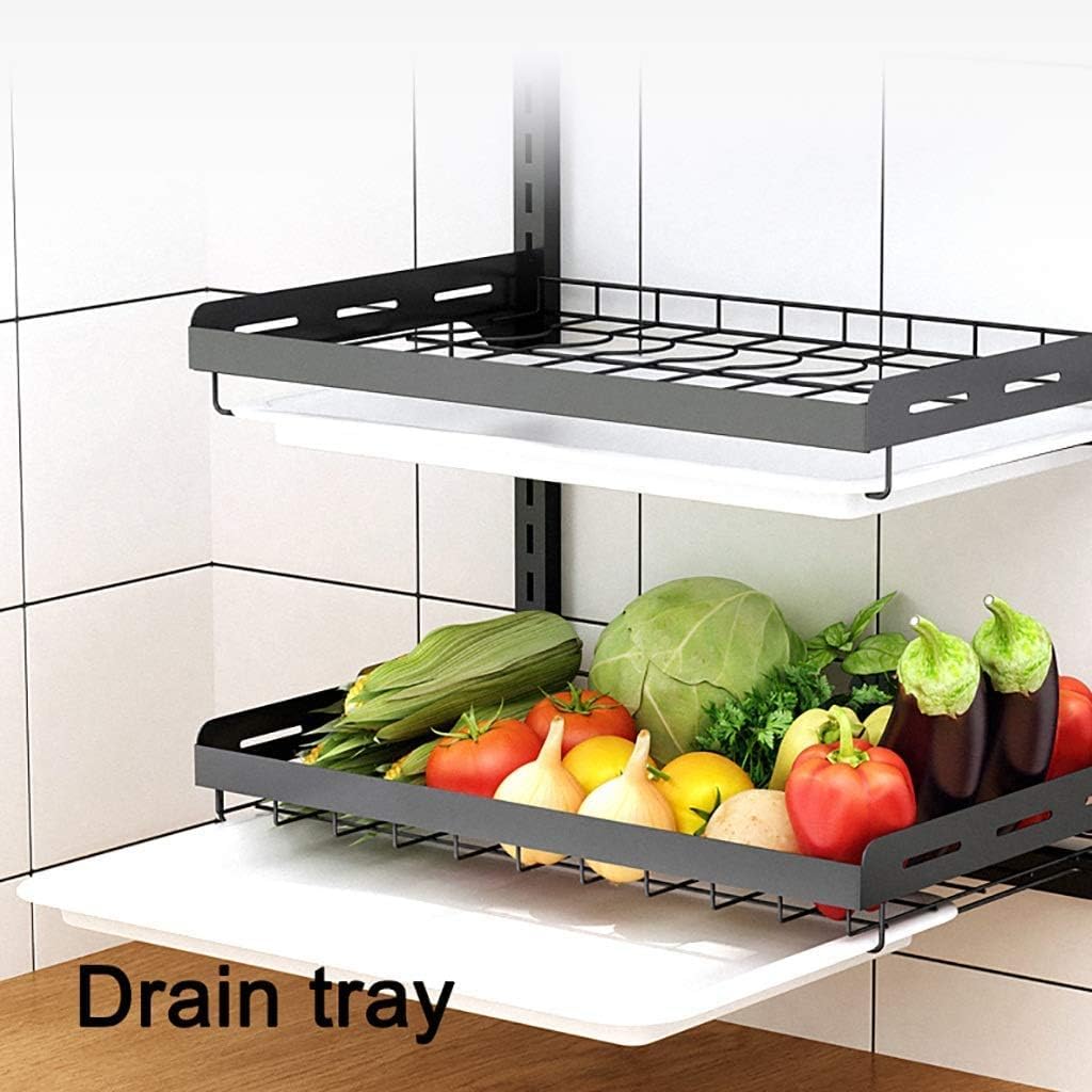 Escurridor de platos de acero inoxidable de 3 niveles, estante de almacenamiento de cocina, estante de drenaje montado en la pared para cubiertos, organización que ahorra espacio