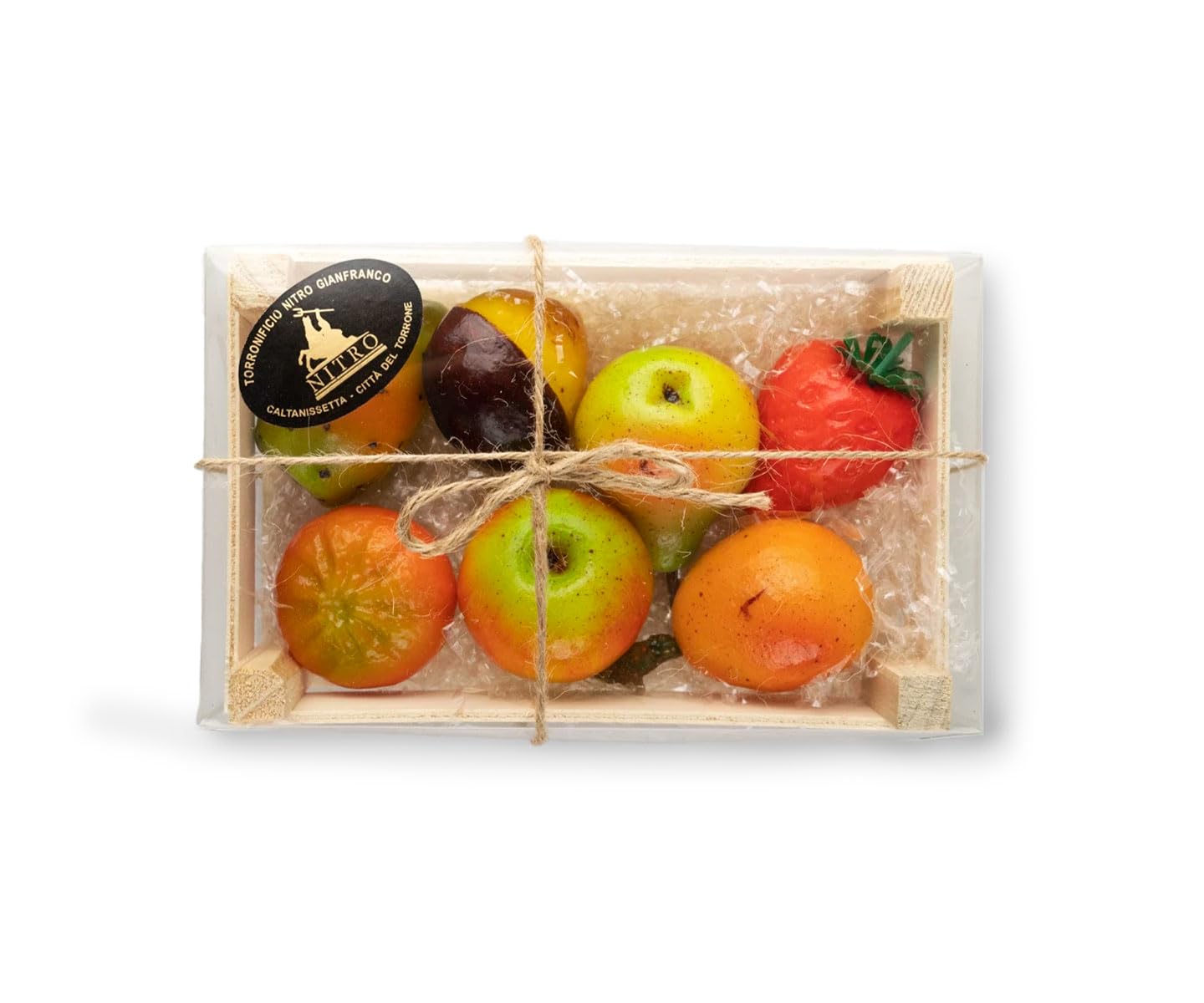 Torronificio Nitro | Frutta Martorana Siciliana Artigianale | Lavorata a Mano con Pasta di Mandorle | Dolce Tipico Siciliano | Idea Regalo Gastronomica | Senza Glutine | Cassettina in Legno da 500g