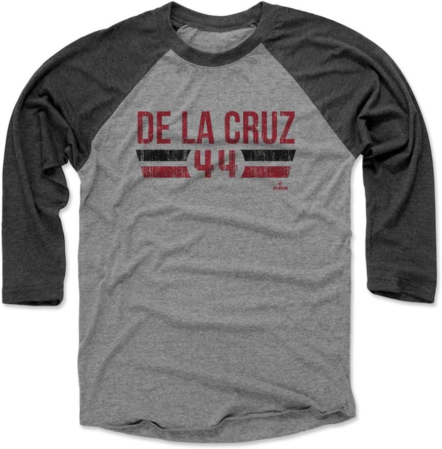 500 LEVEL Elly De La Cruz 3/4 Sleeve Raglan T-Shirt - Elly De La Cruz Cincinnati Font