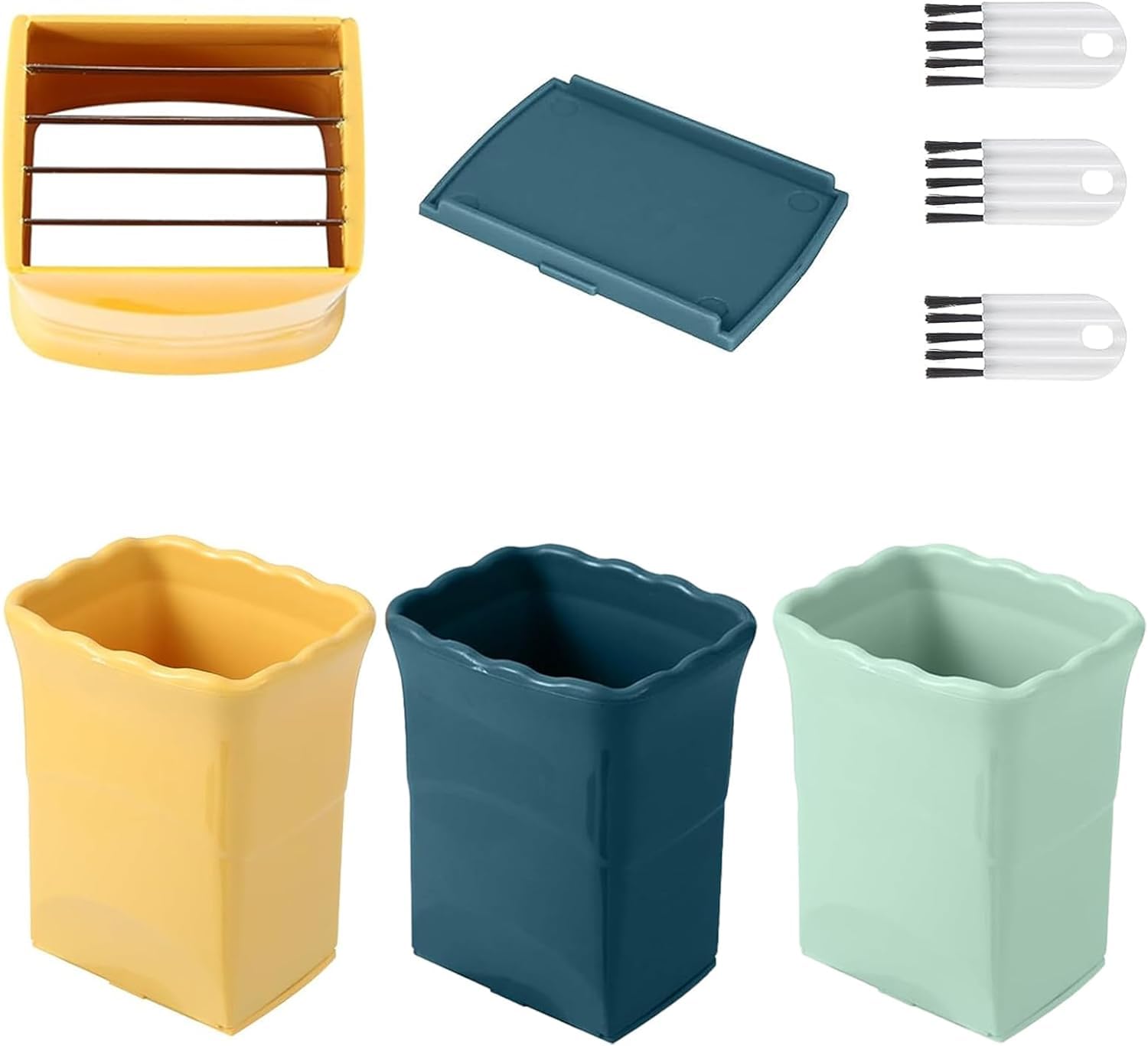 Trancheuse de Tasse en Acier Inoxydable Multifonctionnelle 3pcs avec Brosse de Nettoyage
