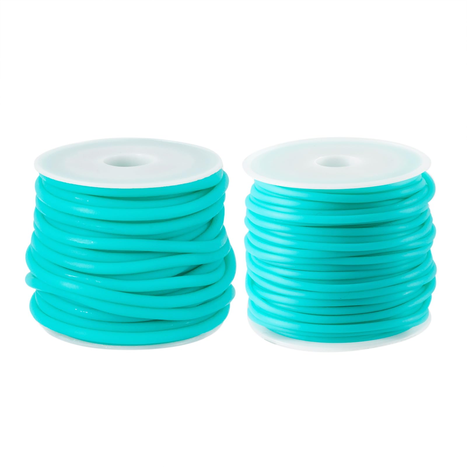 16.4 Yards Hollow Pipe Rubber Cord 2mm 3mm PVC Knitting Stitch Holders Rubber String Turquoise Barber Cords for Knitting Sewing DIY Crafts Jewelry Making Supplies