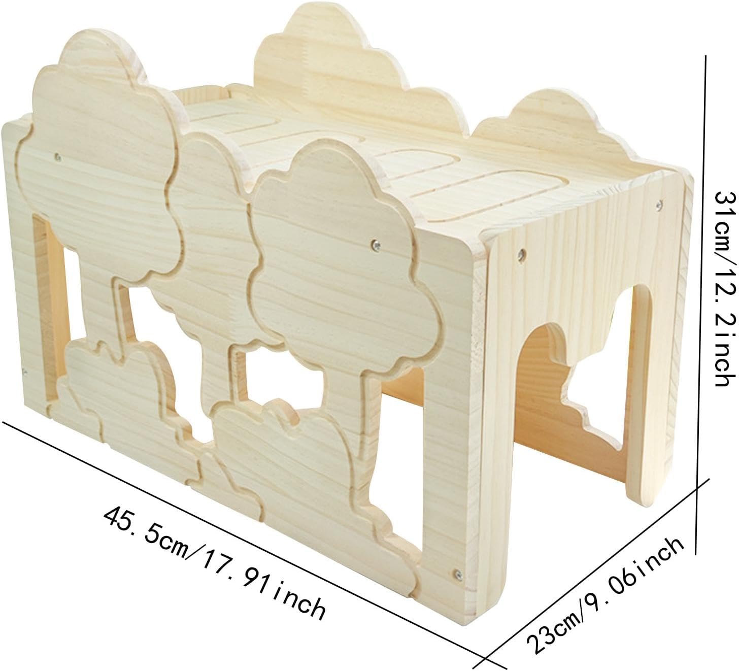 Bunny House Habitat Decor Sleeping Nest Solid Wood Hamster Hideout Small Pets Activity Toy for Rabbit Gerbil Hedgehog Hiding, Style I