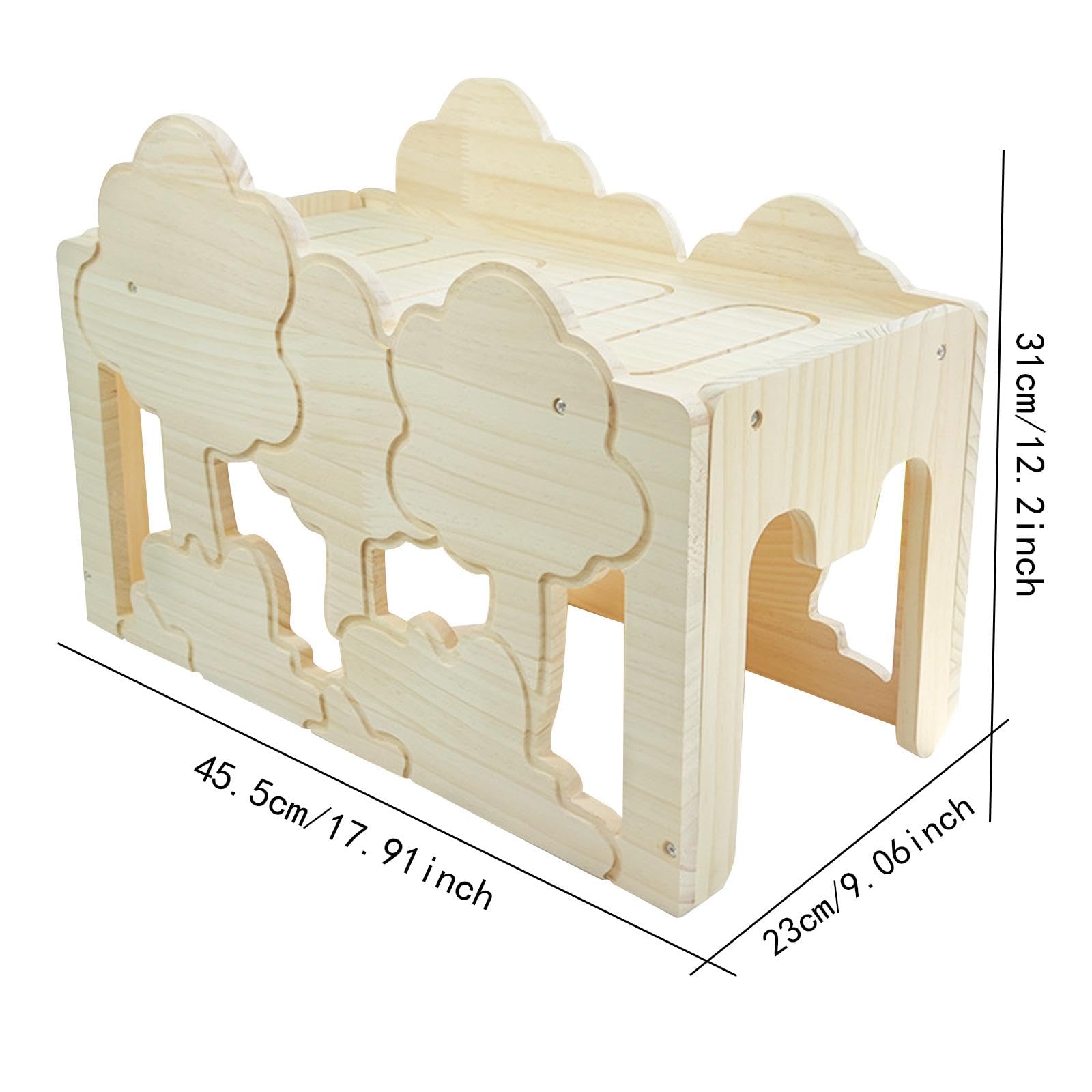 Casa para Conejos, Decoración de Hábitat, Juguete de Madera Resistente para Mascotas Pequeñas, Escondite para Hámsteres, Jerbos, Conejos, Erizos, Jueg, Style I