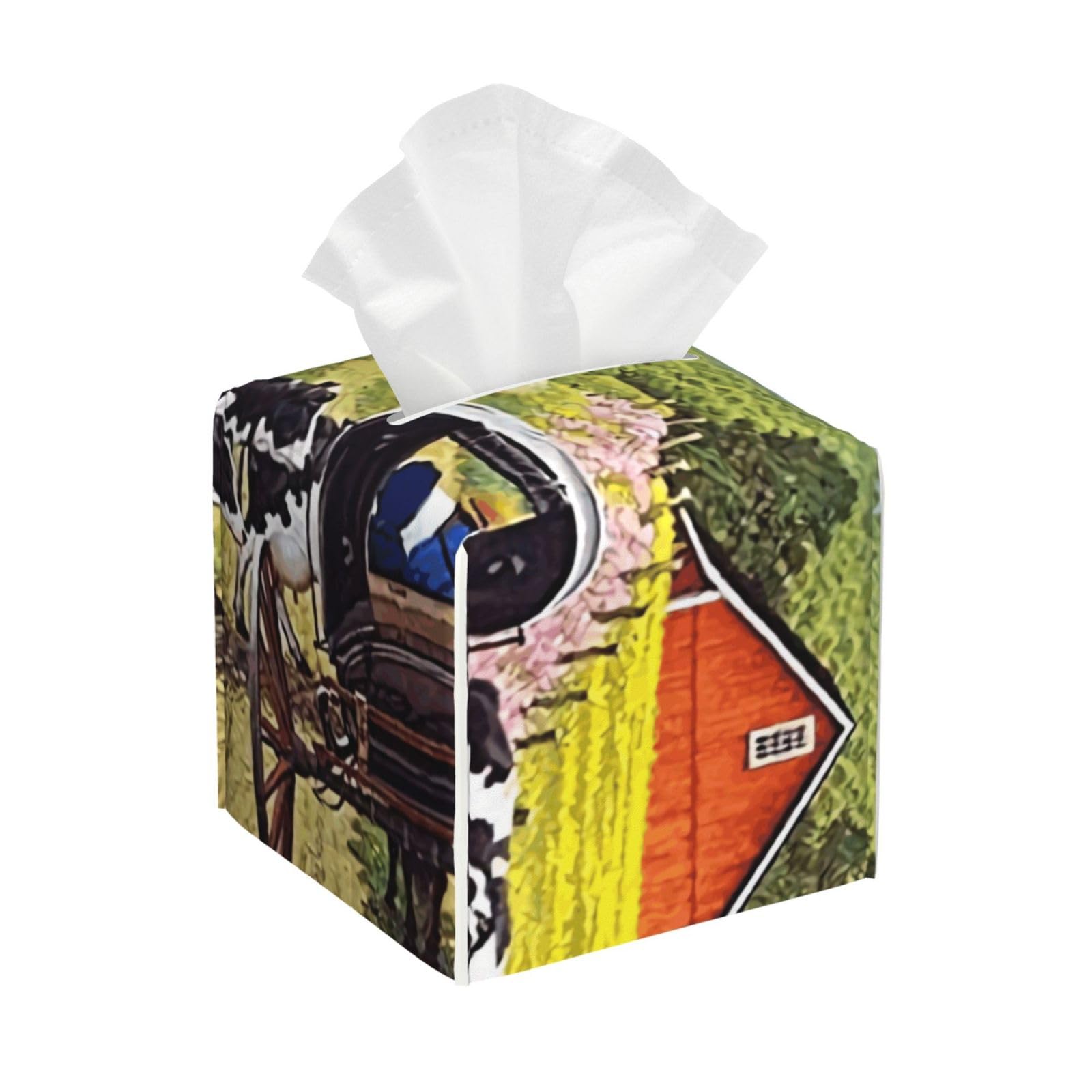 Digital Painting Round Diamonds PVC Cube Tissue Pack for Home Office Bathroom Use