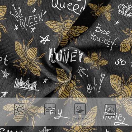 Little Girls' Soft Cotton Underwear Kids Breathable Comfort Hohey Bee with Queen Panties Briefs Toddler3