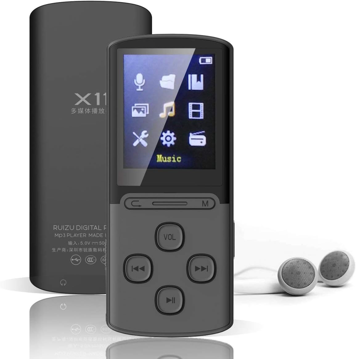 Eleston MP3 Music Player,1.8 Inch HiFi Lossless Sound Media Player Builtin 8GB