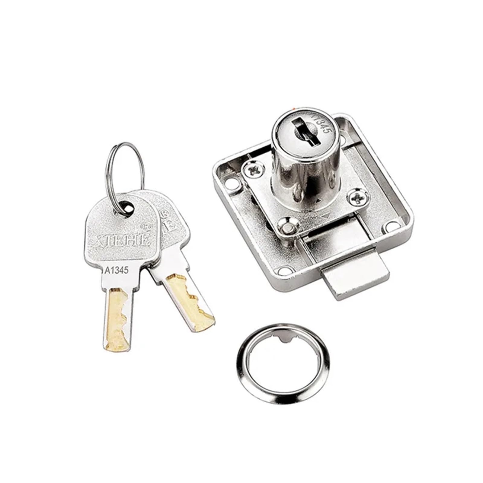 Wjlydm C1 Drawer Lock Cylinder Zinc Alloy Drawer Lock Security Office Cabinet Lock Locker Door Bolt Lock Cam Cylinder Locks Furniture Hardware For Filing Cabinets Wardrobe Furniture(C1)