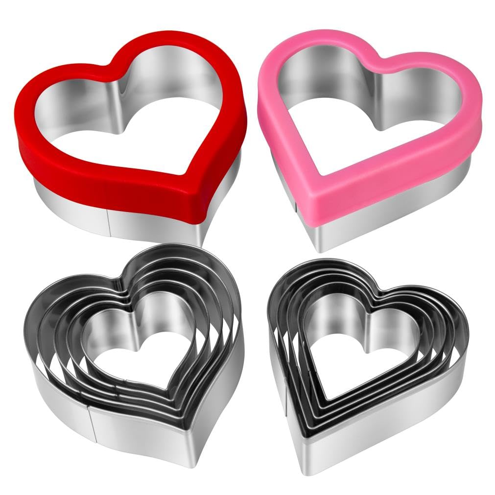 Juego de cortadores de galletas con forma de corazón, 12 piezas de metal para el día de San Valentín, juego de cortadores de galletas en forma de corazón para fondant, pasteles, frutas y pasteles