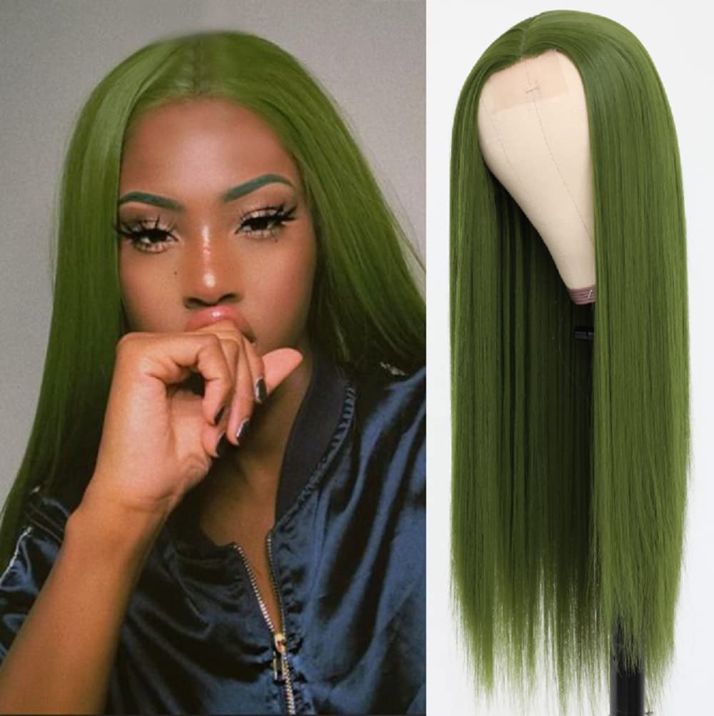 Green Hair Wig Green Olive Wig Green Synthetic Hair Wig