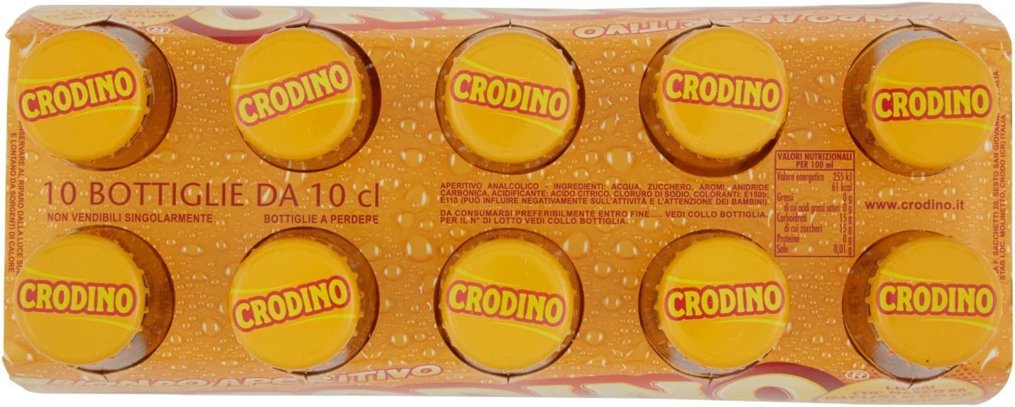 San pellegrino Crodino Lot de 40 apéritif sans alcool amer d'Italie + polpa italien gourmet 400 g