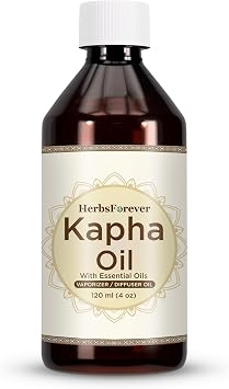 Herbsforever Kapha Oil Body Massage Oil Balance Kapha Dosha Improve the Respiration and Energies the Body Cold Pressed Premium Oil Non GMO, Vegan 4 fl oz 120 ml