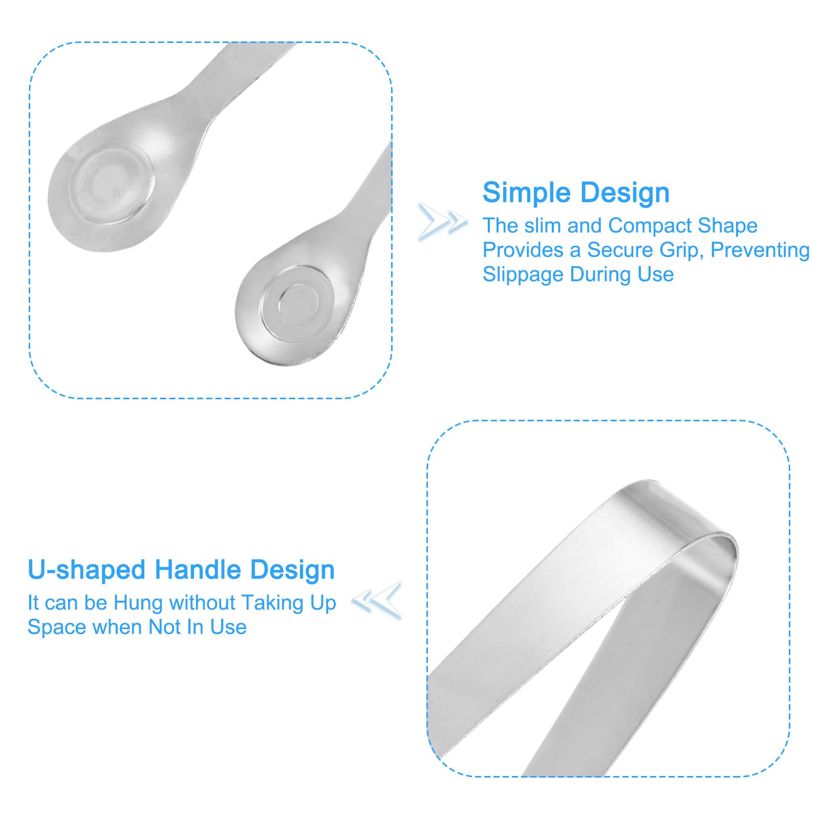 uxcell Serving Tongs, 3pcs 6 Inch, Stainless Steel Ice Tongs, Mini Sugar Tongs for Appetizers Charcuterie, Dessert, Tea Party - Image 4