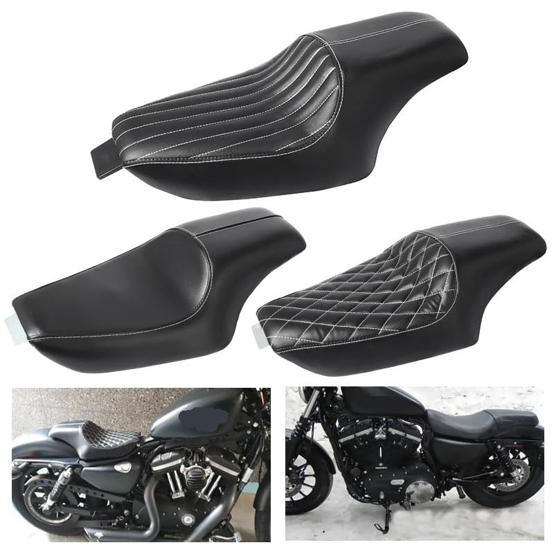 Asiento de moto Sportster XL Iron 883 acolchado premium de cuero sintético 2