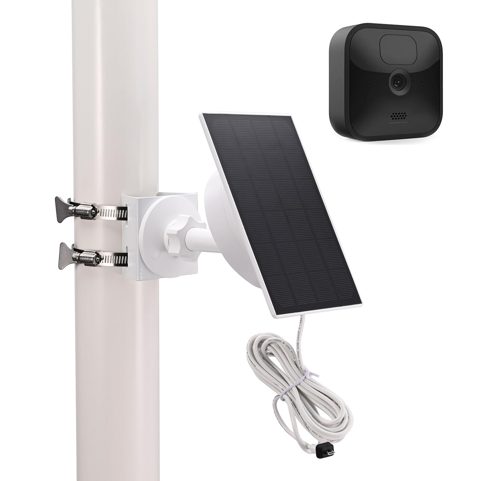 Zivif 3W Solar Panel for Security Cameras, Charger Compatible with Blink Outdoor, XT2/XT, Wyze Outdoor, and Eufy - USB Solar Panel with Rubber Plug