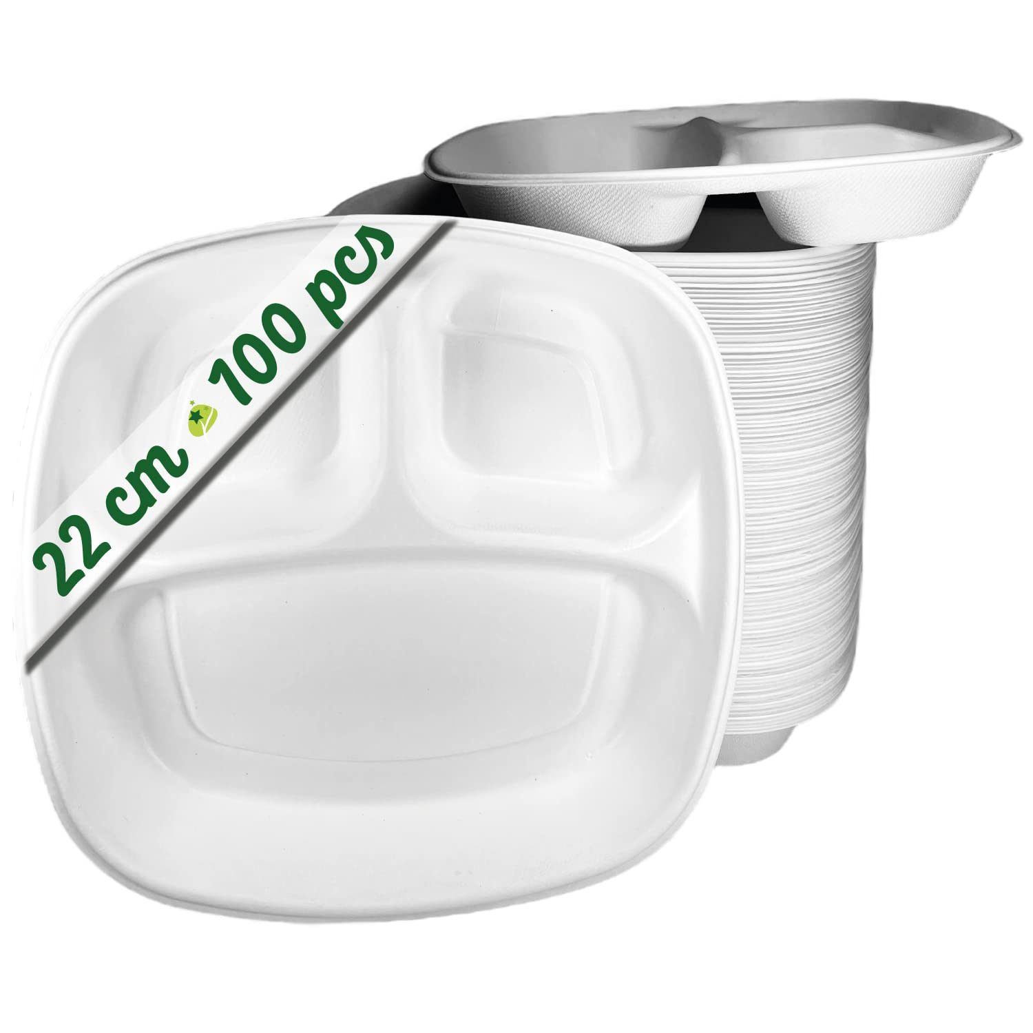Papieren borden, 100 stuks, wegwerpservies, suikerriet, partyborden Papieren borden, 100 stuks, wegwerpservies, suikerriet, partyborden