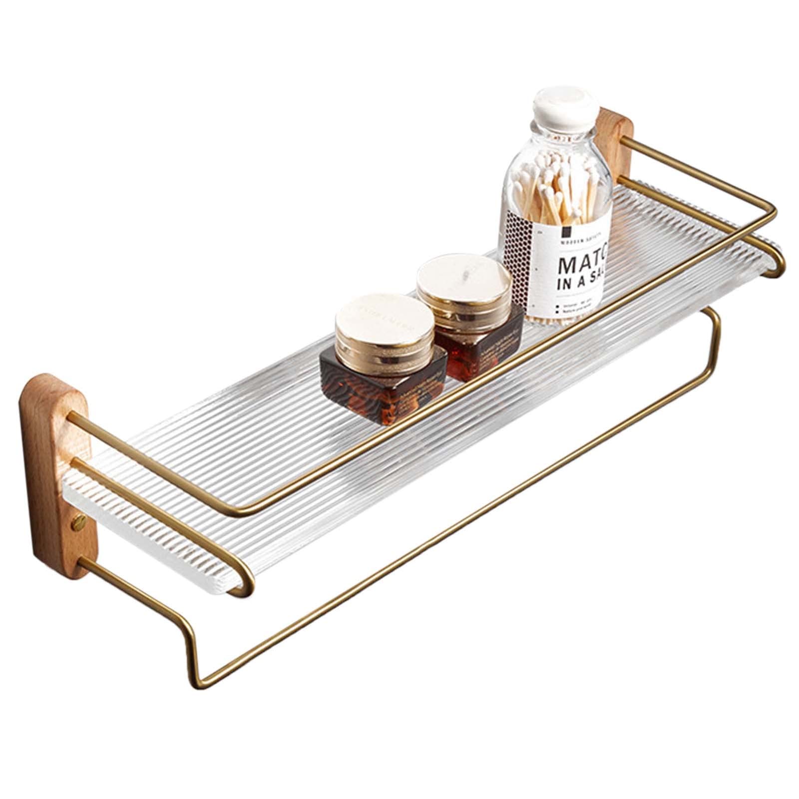 Cesta de ducha sin taladrar para evitar grietas en azulejos estante de madera de 50cm