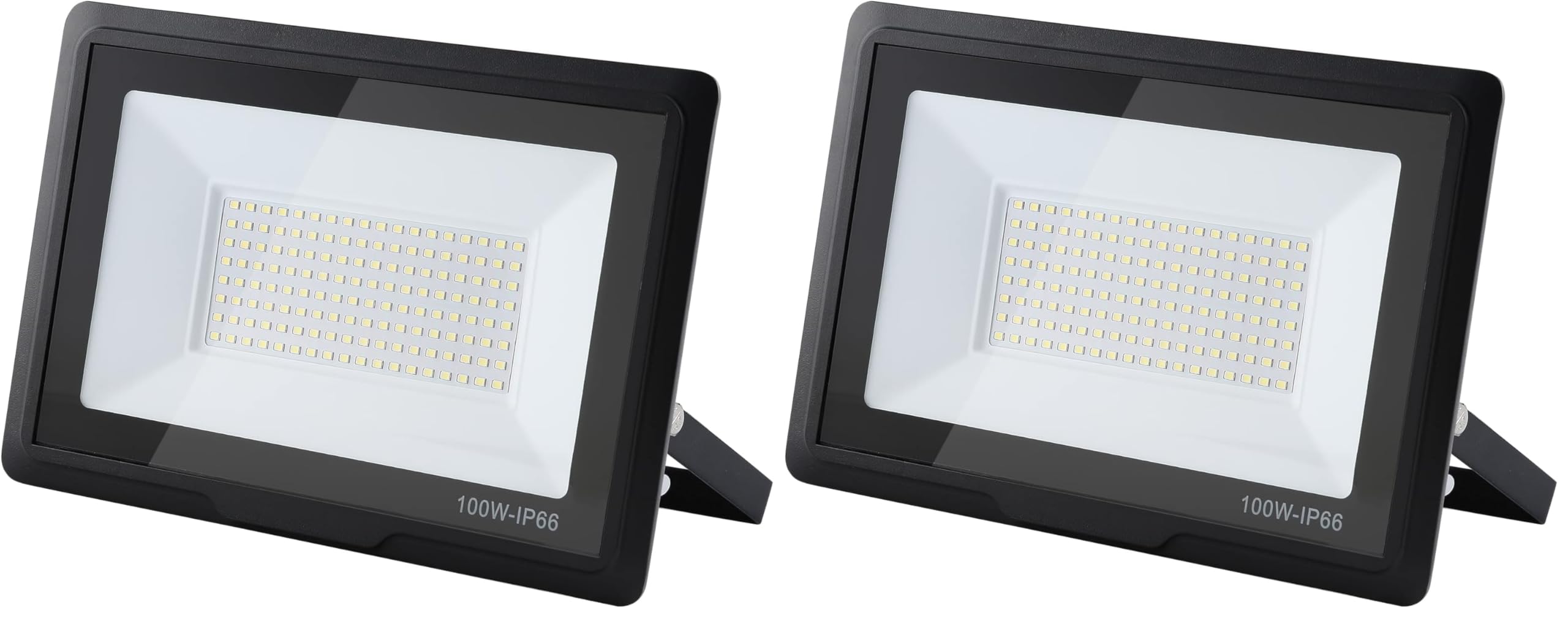 100w LED Strahler Außen: 3000K Warmweiß Außenstrahler 10000LM IP66 Wasserdichter Flutlichtstrahler für Hinterhof/Stadion/Werkstatt Außenbeleuchtung (Packung mit 2)