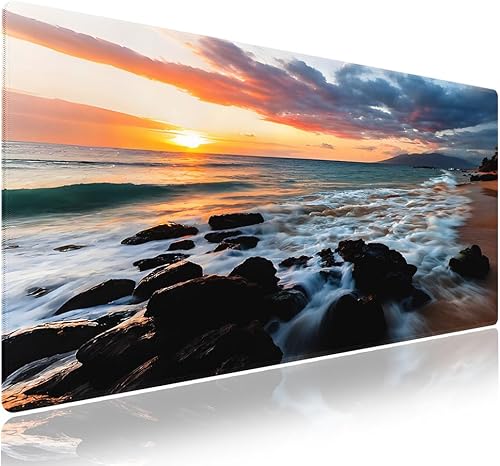 Miniatura 13 de Wknoon. Alfombrilla de ratón extragrande para juegos y oficina (31.5" x 11.8"), diseño de montaje de colección de cámaras retro, alfombrilla de