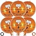 Basketball Balloons, 6 Pcs Metallic Foil Round Balloons, 22 Inch Large Mylar Basketball Balloons for Birthday Basketball Sports Themed Party