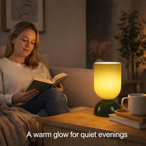 Miniatura 6 de Lámpara de mesa de vidrio moderna de 22.6 cm para sala de estar, lámparas de escritorio regulables para dormitorio, lámpara de mesita de noche