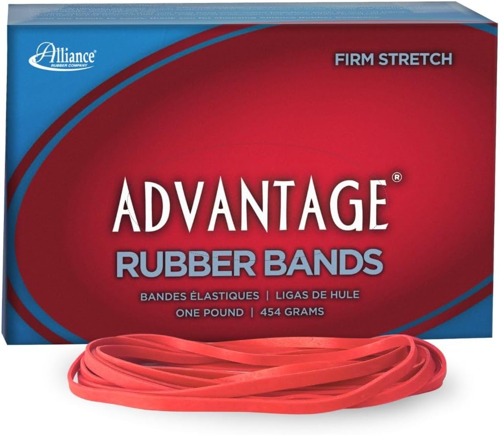 Alliance Red Packer Bands, Size #69 (6" x 1/4"), 25 lb. Case (Contains 25-1 lb. Boxes), Red (96695CS)