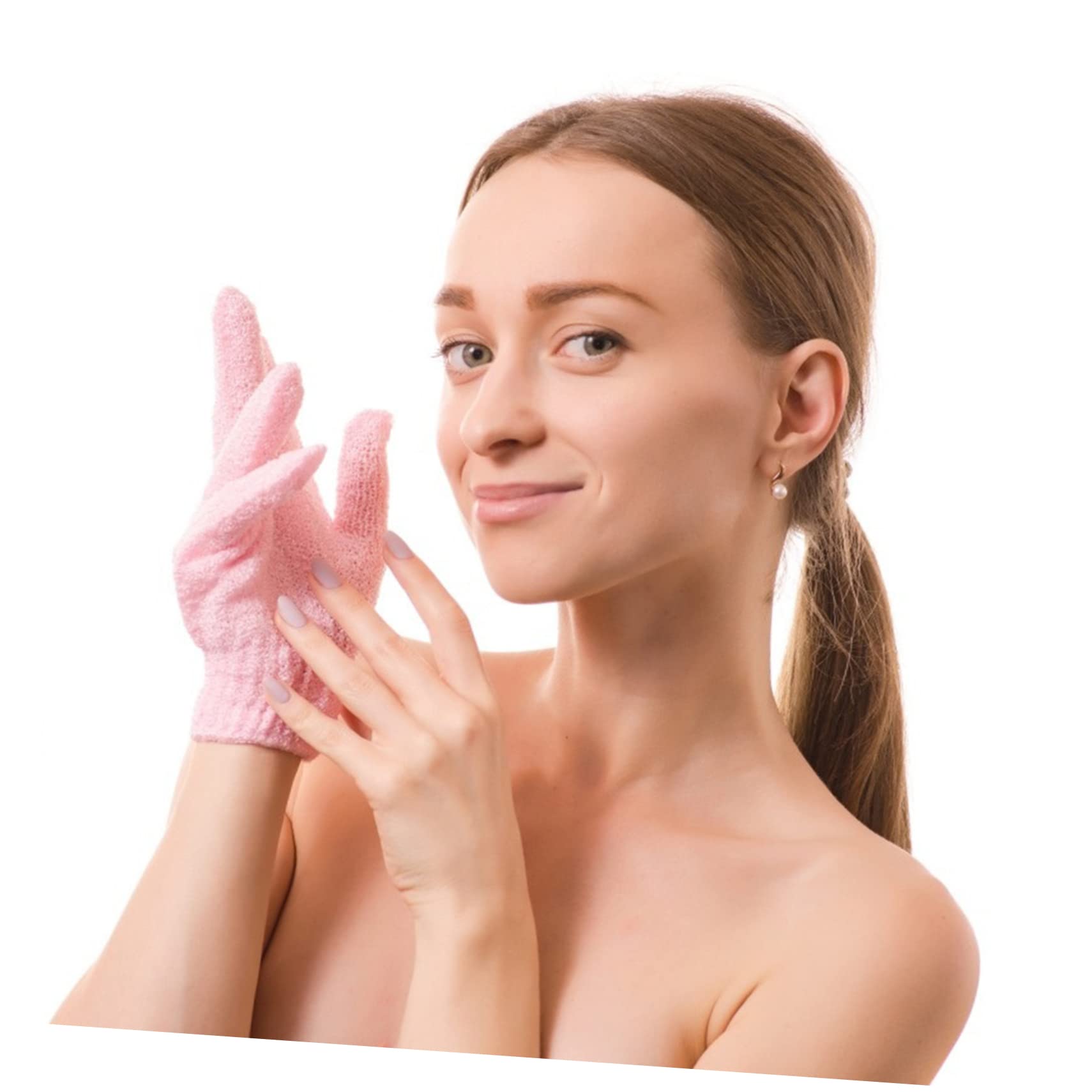 minkissy 32 guantes de baño de cinco dedos, guantes de baño, de masaje, depurador de para accesorios de limpieza corporal, exfoliantes corporales, toallas de, toalla de