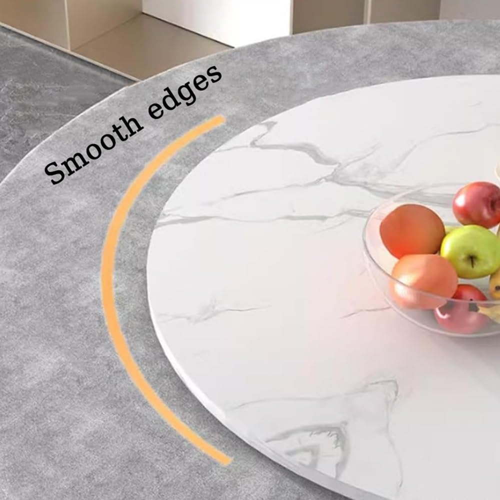 Bandeja de madera redonda giratoria de 50 cm a 100 cm, perfecta para comedor y cocina, color roble, ideal para reuniones familiares y entretenimiento