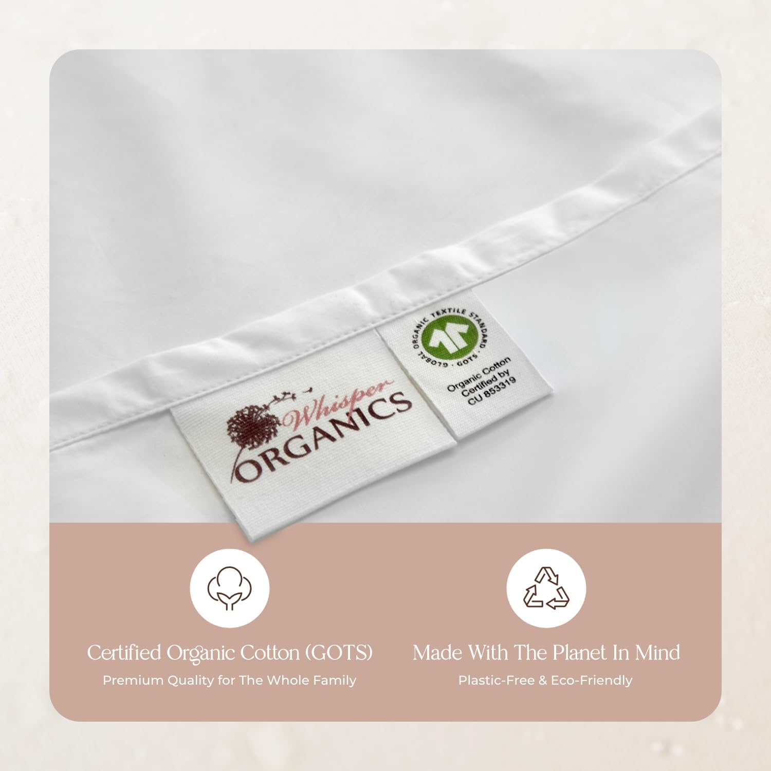 100% Organic Cotton Sheets King Size - GOTS Certified Cotton Percale Sheets with Crisp Cool & Breathable Percale Weave Perfect for Hot Sleepers - Durable Luxury 4 Piece Set (White, King)