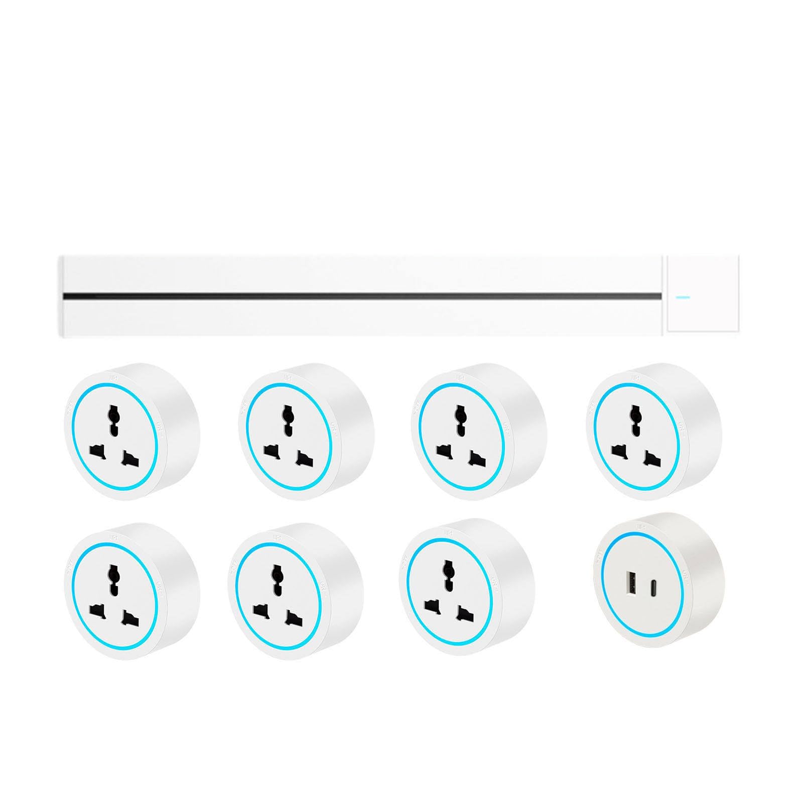 Power Strips Track Socket, Kitchen Power Strip, Wall-Mounted, Embedded Switch Guide Rail Slide Movement(White,100cm)